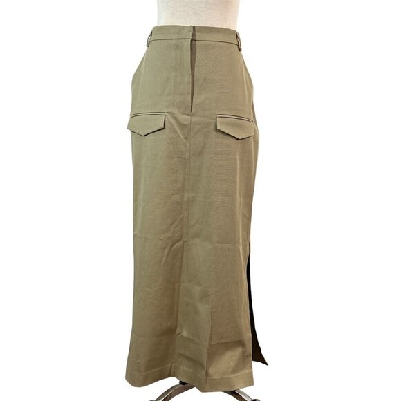 NANUSHKA Edena Skirt in Pebble Large New Womens Long Maxi Chinos Khaki - Picture 6 of 16